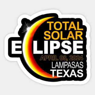 Wos Lampasas Texas Total Solar Eclipse April 8 2024 Sticker